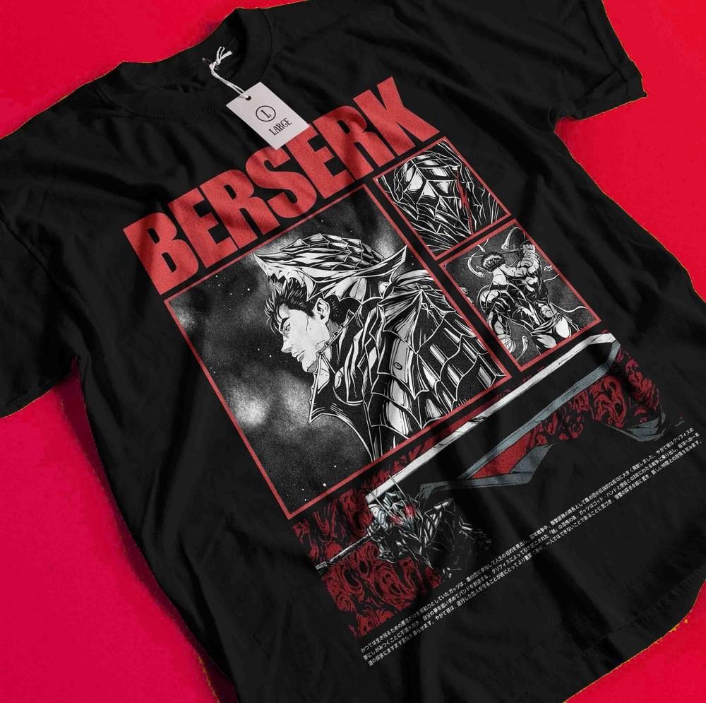 

Berserk T-Shirt Guts Tshirt Casca Shirt Griffith Tee Warrior Anime Manga Farnes BB644 S