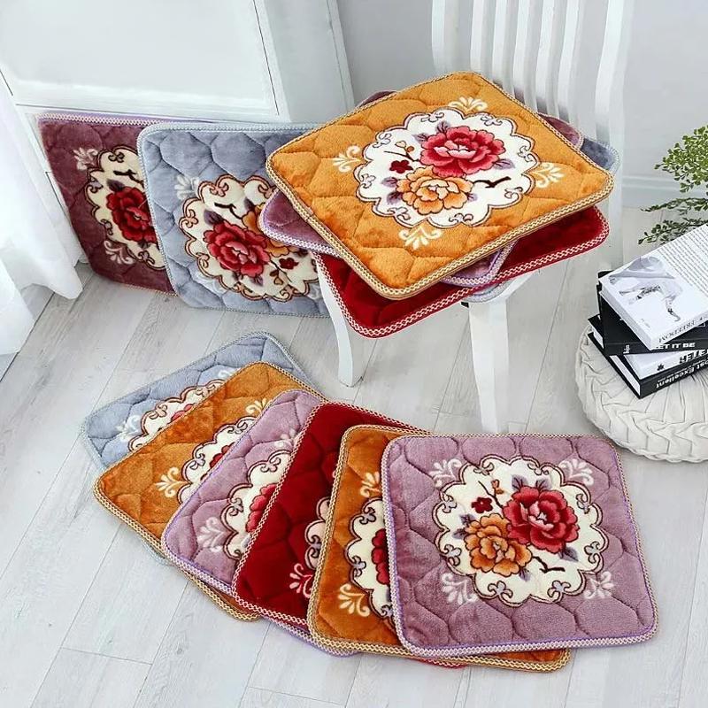 1 ks Podložka na židli Protiskluzová Náhodná barva Teplé podsedáky na židli Zesílená podložka na stoličku Pastýřské květiny 40x40CM Fleece