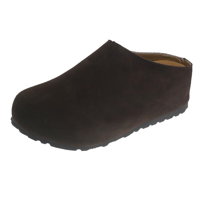 Retro inner heightening thick-soled slippers for women wearing new lazy people with one pedal and half a tow
