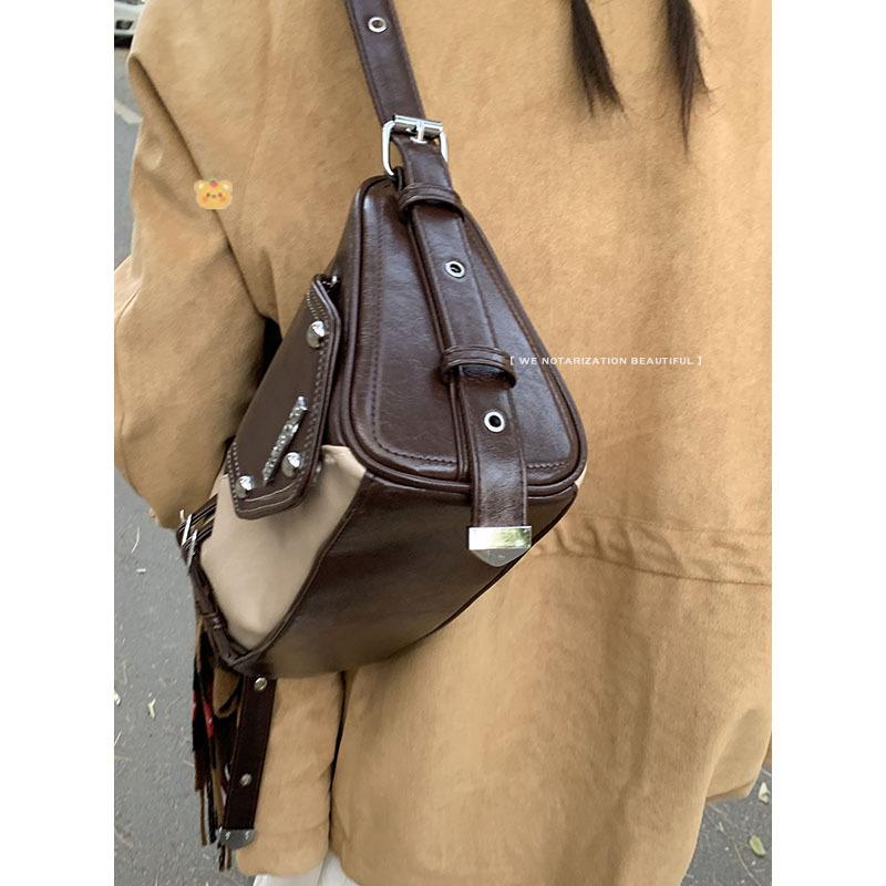 Autumn and Winter Retro Niche Underarm Bag Women's Bags2025 New Contrasting Color Pillow Bag Simple Large-capacity Messenger Bag