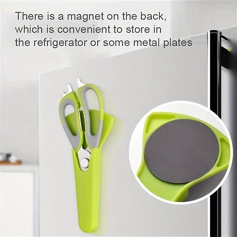 Fish Bread Magnetic Meat Multifunction Cooking Tool Kitchen Scissors Food Shears Nutcracker Bone Cutter
