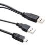 USB2.0 Y Cable Double USB A To Mini B Connectors For External HDD BluRay Power Supply HDD Date Cable PVC USB Y Cable