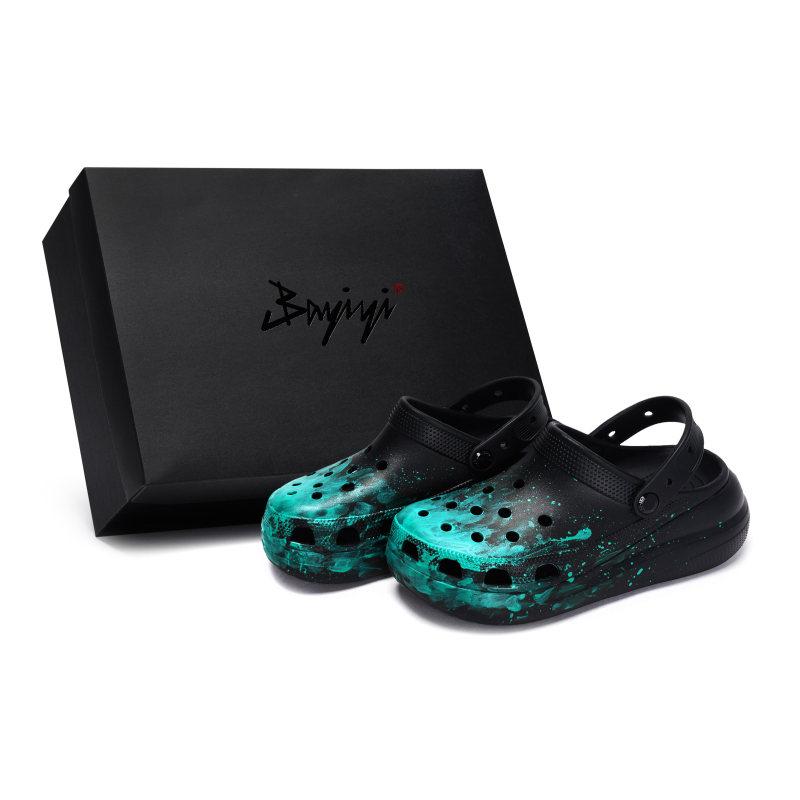 

Crocs Classic клоги 811 сделаны в коллаборации scene специальная обувная коробка брызги краски дырки обувь унисекс черный тиффани 46-47