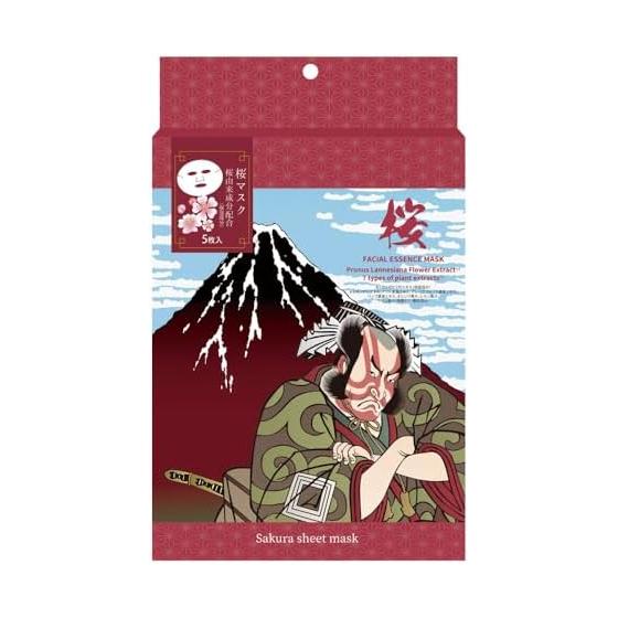 Edo Ukiyoe Sheet Mask Cherry Blossom (5 pieces) Skin Care Skin Care Dullness Satozakura Flower Extract Exfoliating Care Plant Extract Contains
