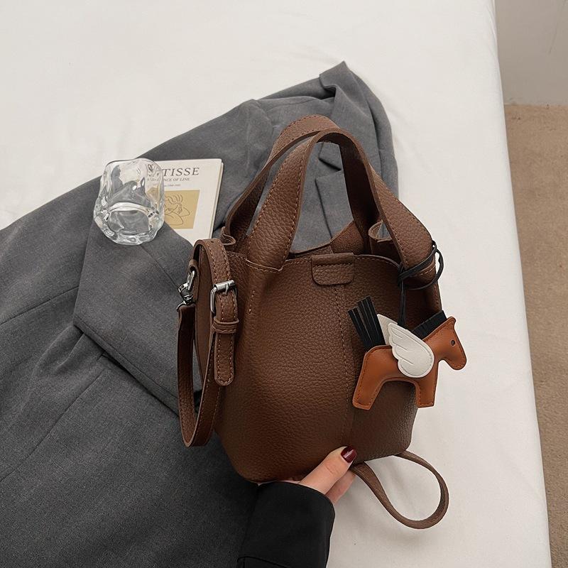 Měkká kožená taška Módní trendy barevně sladěná kabelka, Tote bag, Ležérní taška přes rameno