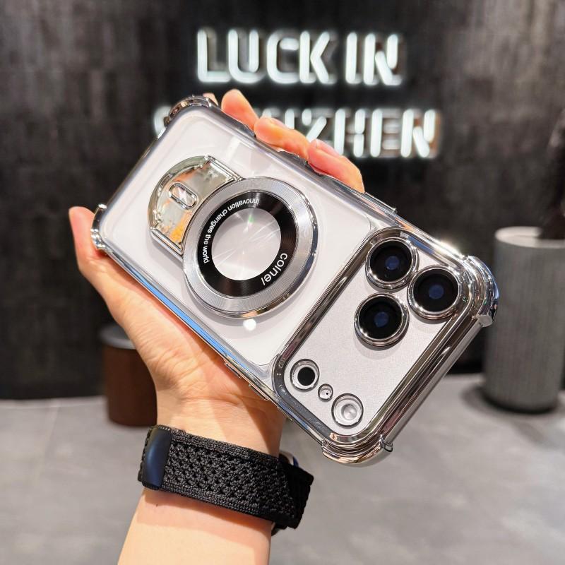 Magnetic Case For Xiaomi 15T Pro 14T 17 13T Redmi 15 15C 14C 13 K90 Stand Trolley Holder Shockproof Luxury Soft Clear Back Cover