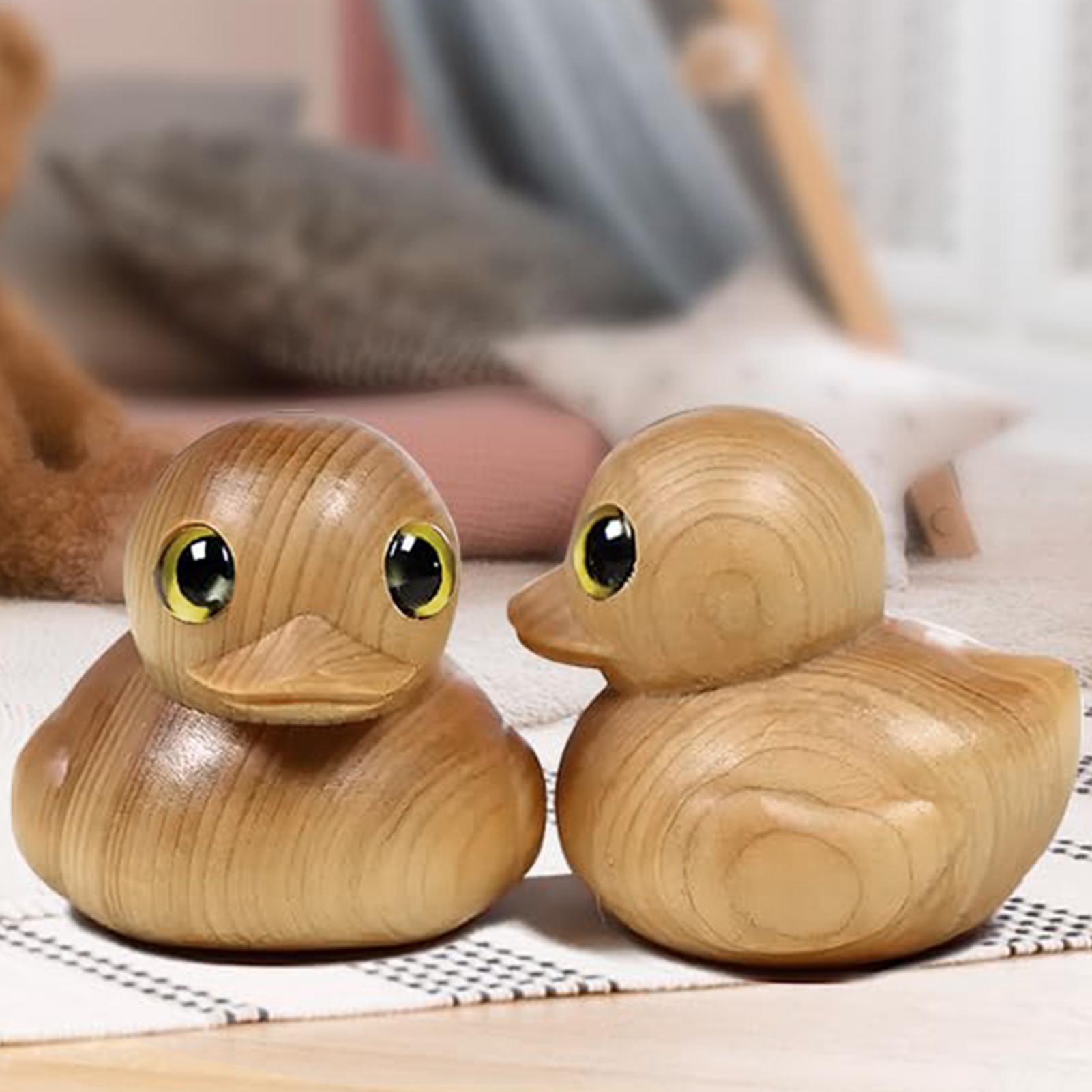 

Mini Duck Figurines Funny Duck Handmade Wooden Statue Garden Decoration Home Office Desktop Decor Gifts souvenirs China Mainland