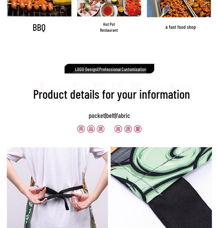 Anpassad plyschbjörntryckt köksförkläde i polyester