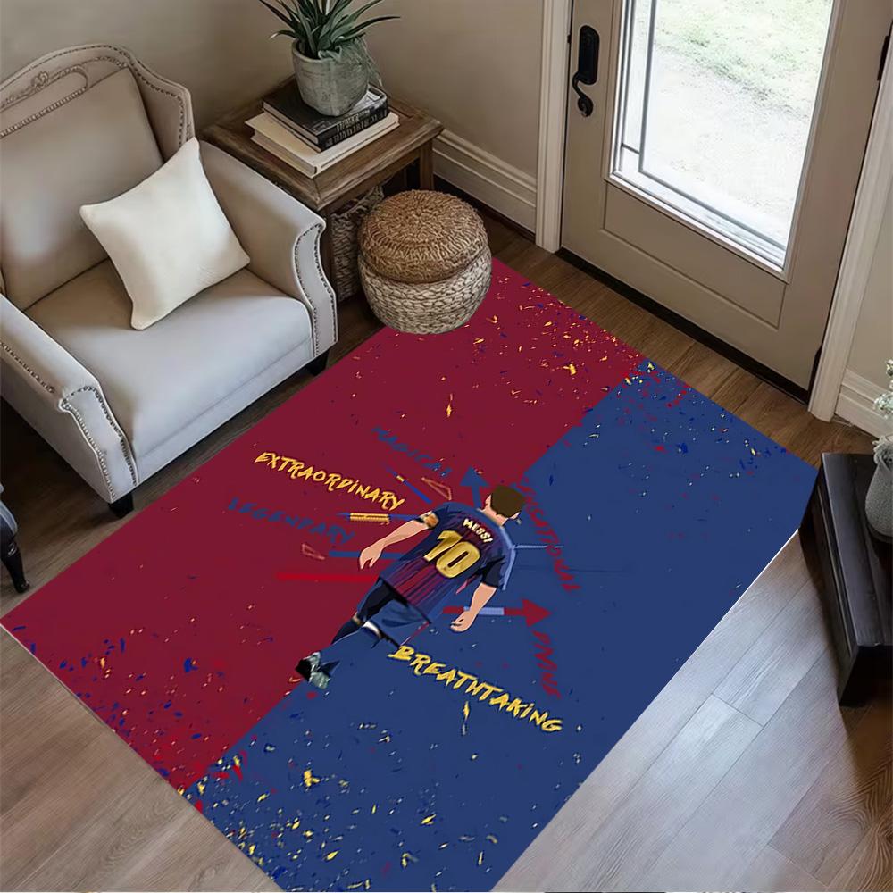 Barcelona Legend Messi Area Rug Perfect for Study room Foyer Bedrooms Dining Room Antislip Carpet Anime Office Decor Best for Christmas