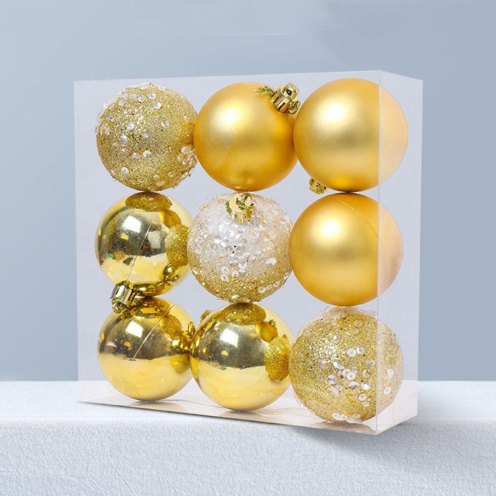 9pcs Creative Christmas Ball Set 6cm Hanging Ornament DIY Supplies Christmas Tree Pendant  Room