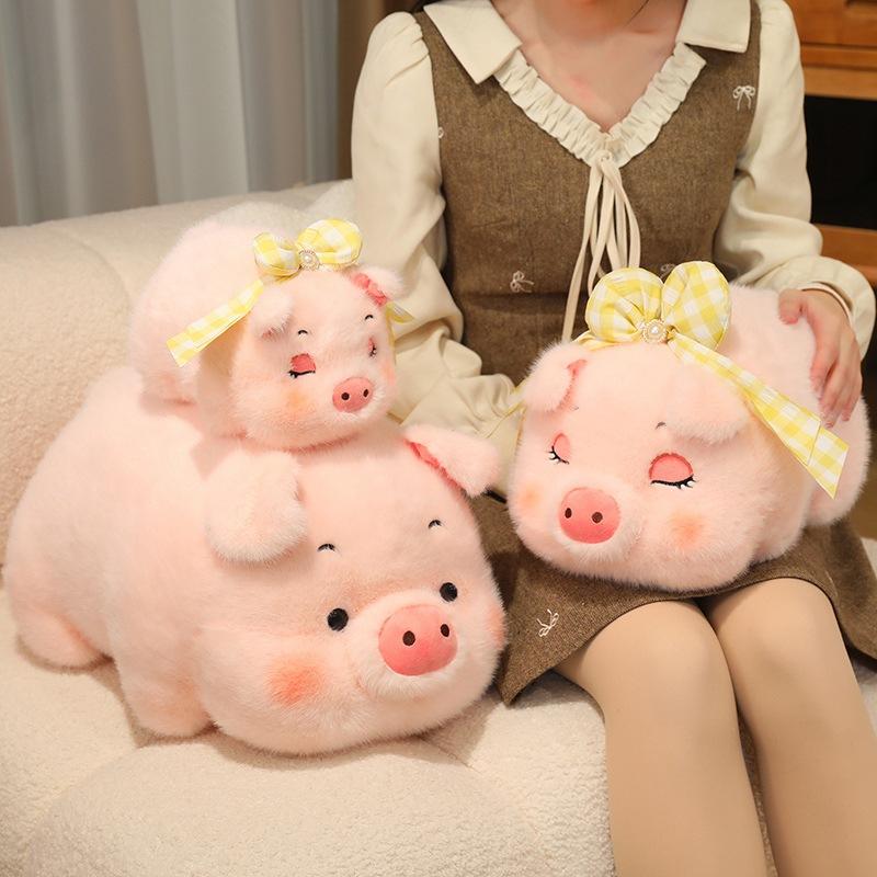20/30/40cm Cute Lying Posture Pink Piglet Plush Toy Realistic Pig Soft Stuffed Animal Pet Plush Doll Kids Pillow Birthday Gift