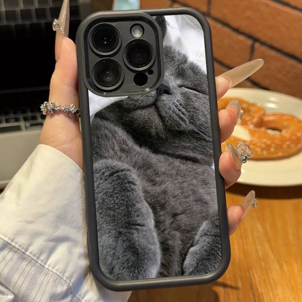 British Shorthair Cat Soft TPU Phone Case For Iphone 17 Air 16 15 14 13 12 11 Pro Max Plus Cover