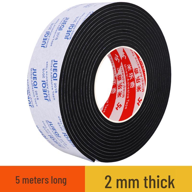 Mileqi Black & White EVA Foam Tape 1-3mm - Soundproof, Seal, Shock Absorbent, Single-Sided Adhesive