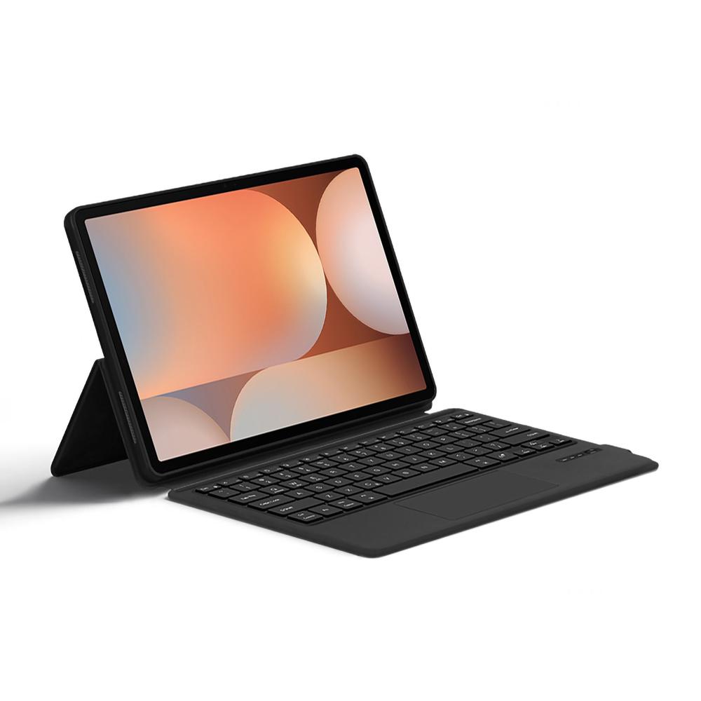 

For Samsung Galaxy Tab S10+ Leather Case+Touchpad Bluetooth-Compatible Keyboard with Backlit A