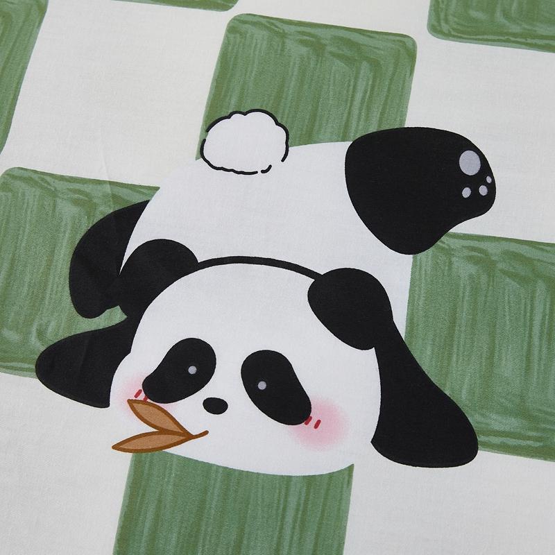 Cotton Bed Sheet  Cartoon Panda Animals Printed Double Top King Sheets for Girls Boys Kids Single Queen King Size Bed Linen