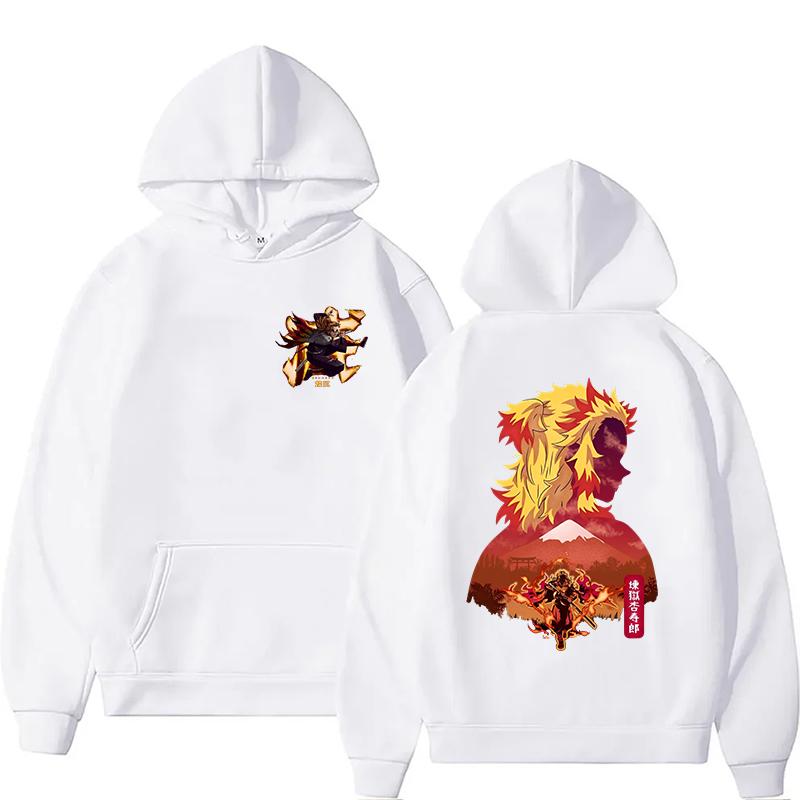 Neuer Anime Rengoku Kyoujurou Bedruckter Hoodie Herren/Damen Sweatshirts Lässige Mode Y2K Fleece-Hoodie Persönlichkeitspullover