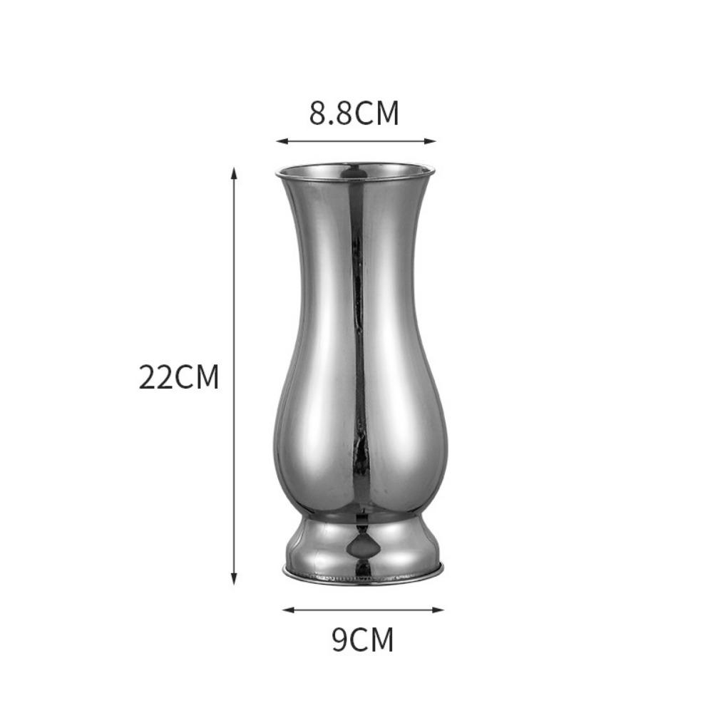 Flower Arrangement Single Vase Stainless Steel Flower Pot Creative Tabletop Vases  Vase Ornament