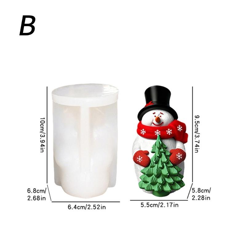 Reusable Food Grade Silicone Candle Mould for Snowman Shape Candle Soaps Chocolates Art