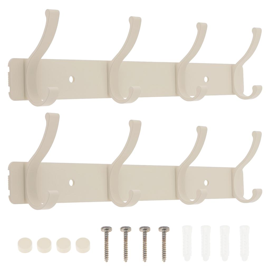 Aluminum 2pcs 10 Inch Arc Coat Rack 4 Hooks Each Wall Mount Heavy Duty Universal Space Saving