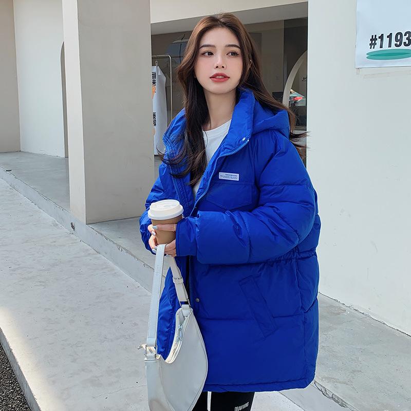 Winter Cotton Long Sleeve Jackets Women's Puffer Parkas Thick Loose Coat with Hood Oversized Warm Padded Outerwear