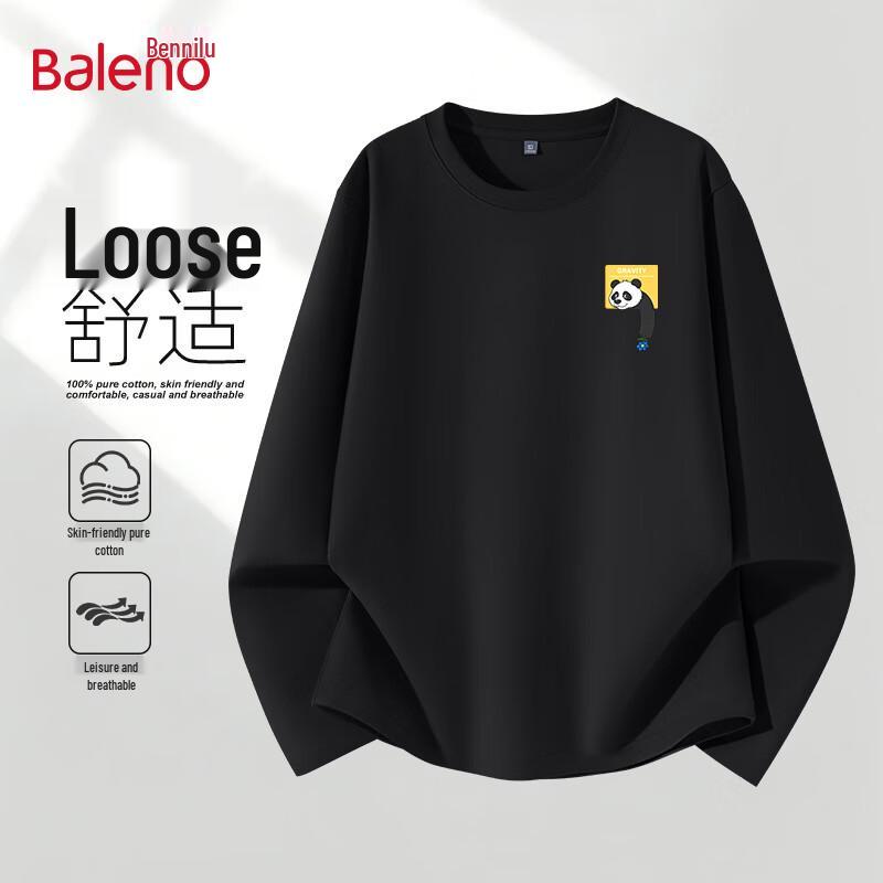 Baleno Men s Loose-Fit Panda Graphic Long-Sleeve T-Shirt XL