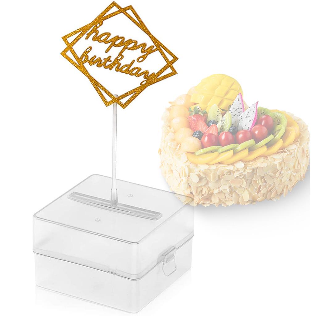 Torta Happy Birthday Cake Toppers Materiale Plastico Scatola Dispenser Torta Soldi