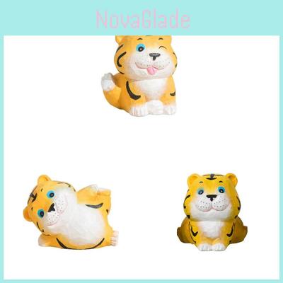 Tiger Wooden Carving Small Figurine Handcrafted Animal Decor For Kids And Gifts