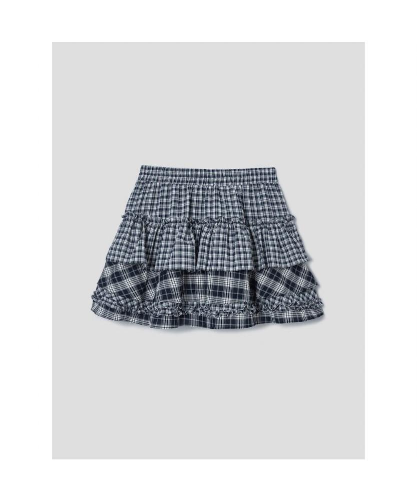 8seconds Frill Check Mini Skirt Navy