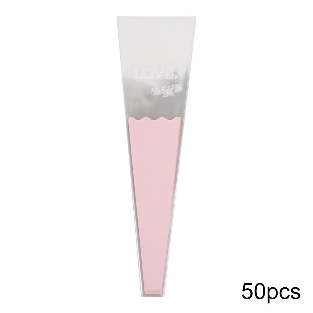 50pcs Transparent Flower Packaging Bag Package Supplies Plastic Bag Wrapping Paper Waterproof Bouquet Packing Material