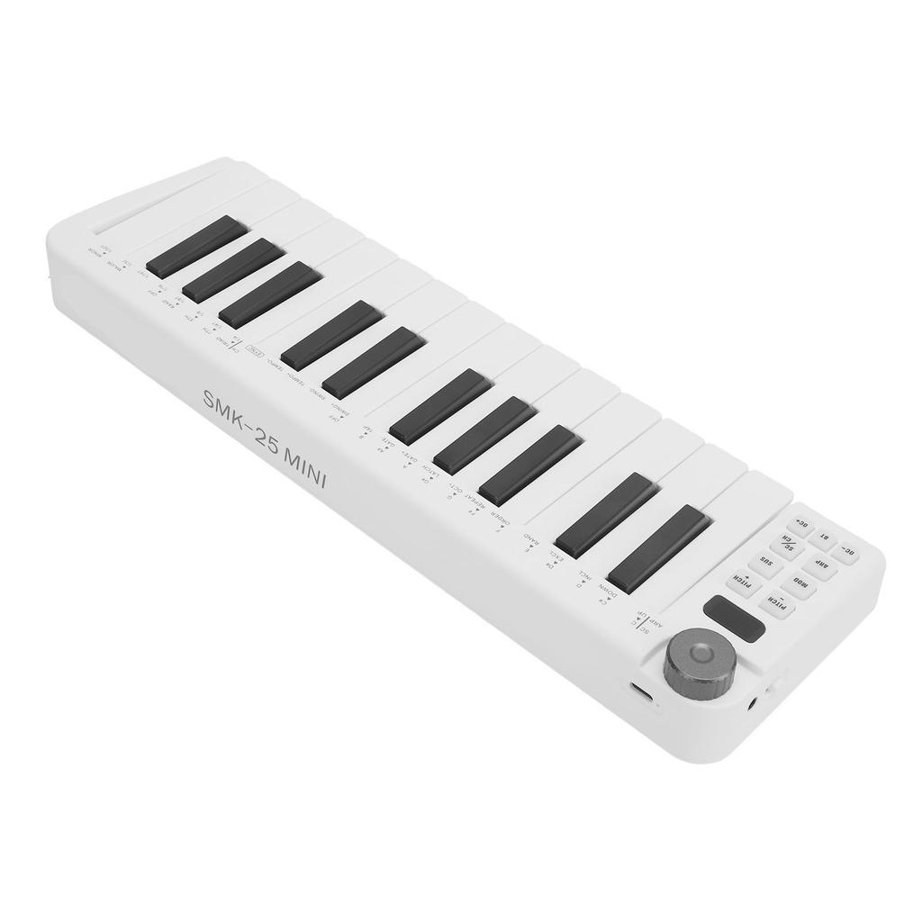 MIDI Keyboard Controller 25 Force Sensitive Keys 1 Assignable Knob Portable Smart MIDI Keyboard Controller