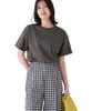 Human Woman Short Sleeve Pocket Logo M T-Shirt (Back Print) / Women's / 077-5160606 180_Khaki