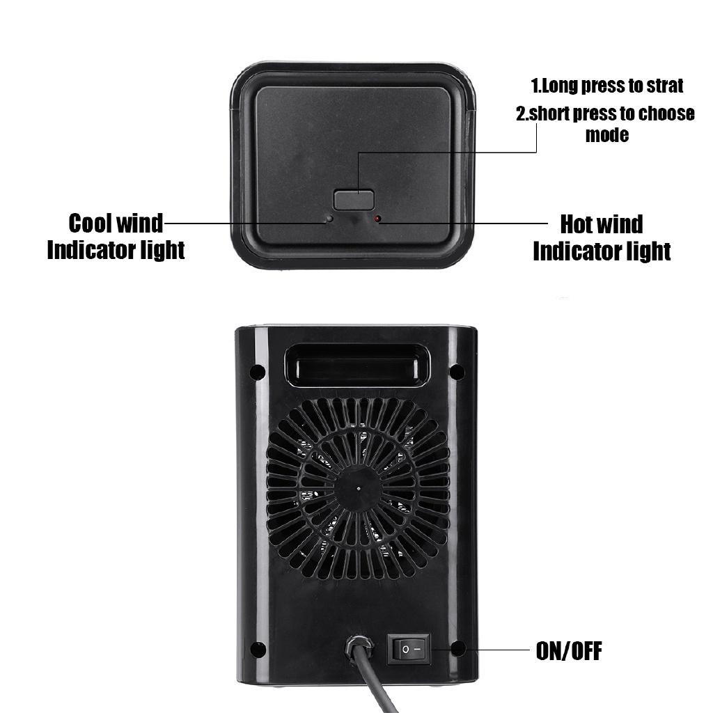 AC 220V Electric Space Heater/Portable Cooling Fan Table Handy Air Warmer Cooler Summer Winter Air Vent Fan for Home