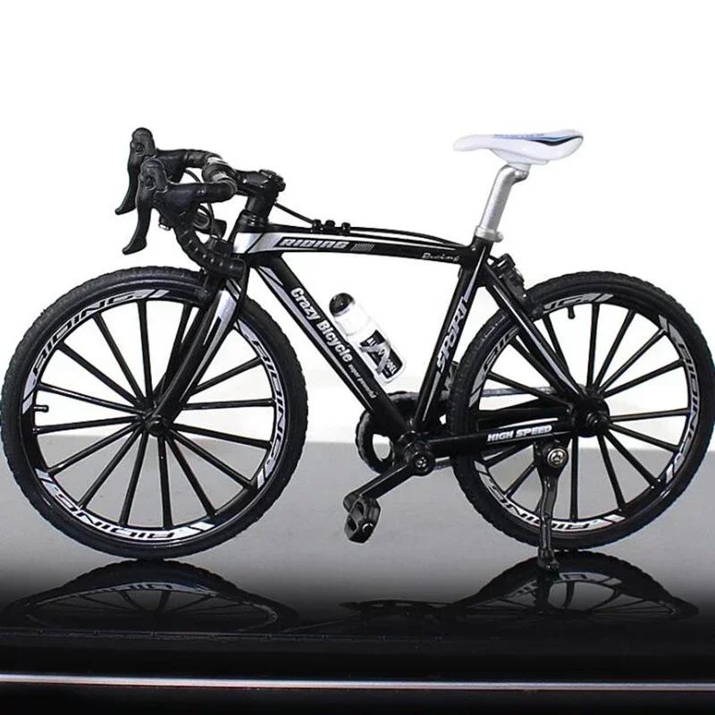 1:10 Mini Alloy Mountain Bike Model Diecast Metal Finger Racing Bicycle Folded Cycling Ornaments Collection Playthings for Kids Gifts