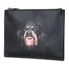Givenchy Hundekopf-Aufdruck Reißverschluss Baumwolle/Polyester/Polyurethan Clutch-Tasche Mittelgroße Unisex-Clutch-Tasche Schwarz BK06071337-960