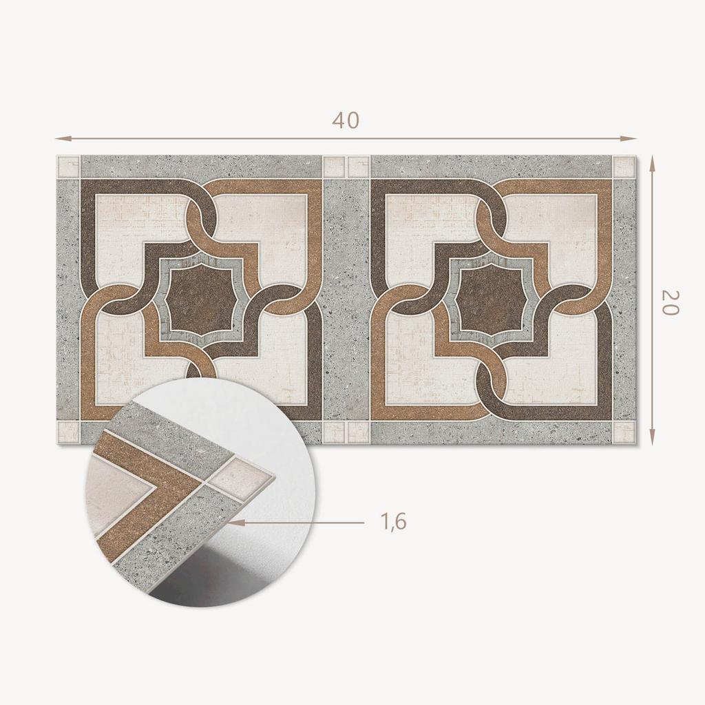 Paczka Kafelków Winylowych Podłogowych Geometryczny Wzór Kafli 10X40X20 Cm