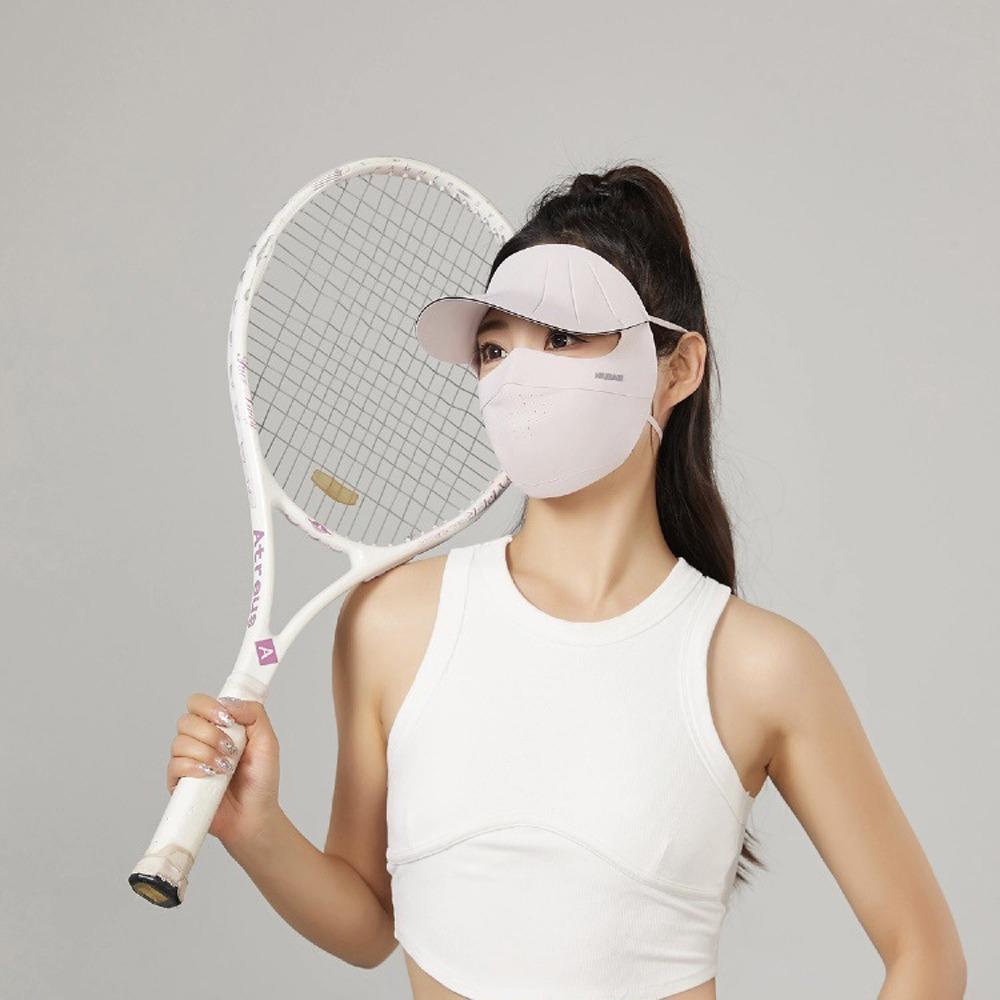 UV Resistant Hat Face Sunscreen Mask Sunscreen Summer Face Cover Elastic Ice Silk Face Mask  Golf