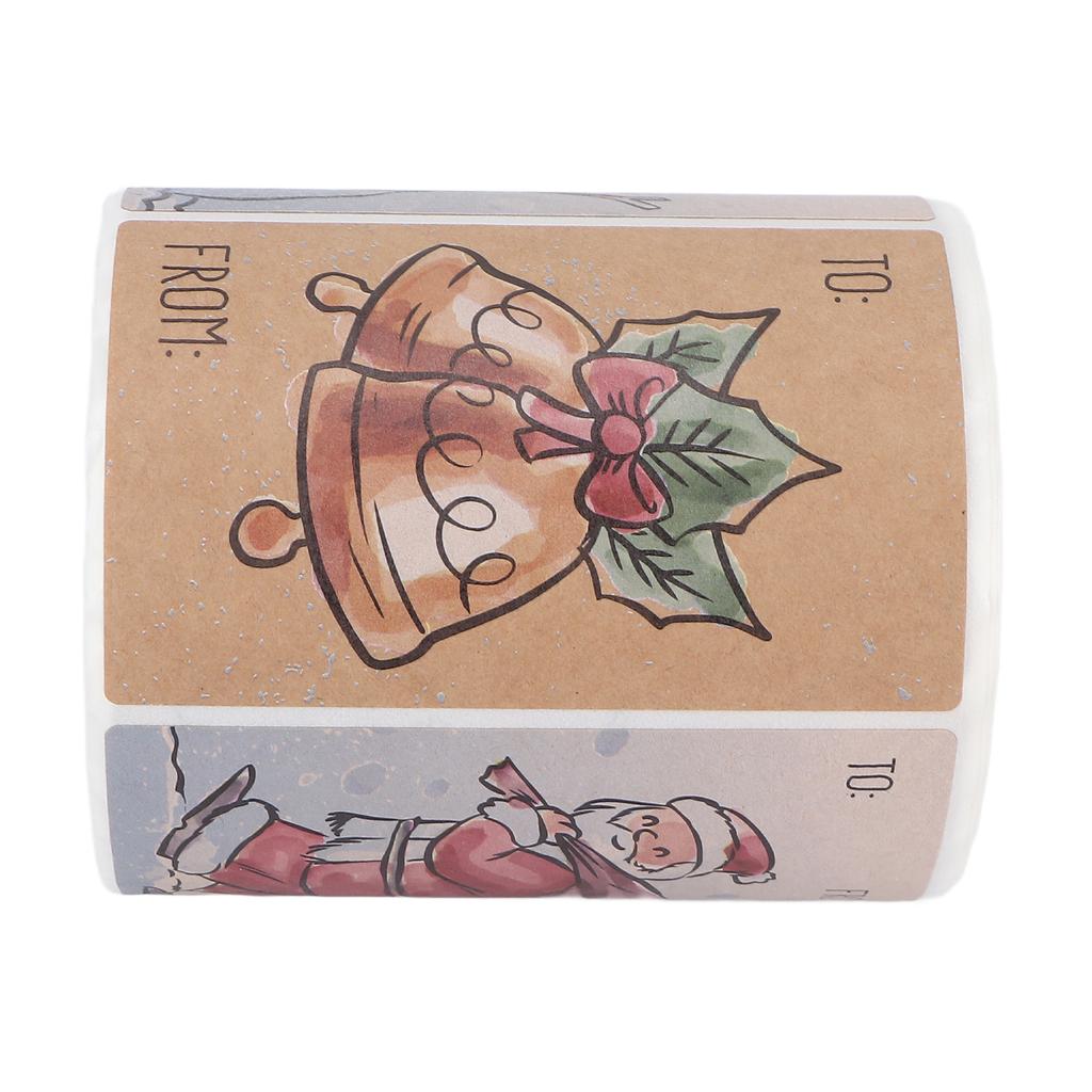 Christmas Sticker 6 Designs 250 Adhesive Xmas Decorative Labels for Cards Gift Envelopes Boxes