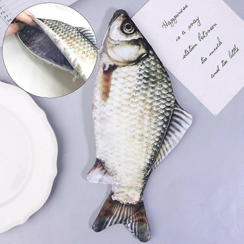 Adorable Realistic Carp Pencil Case – Functional Zipper Pouch for Pens or Cosmetics, Uses for School & Daily Carry
