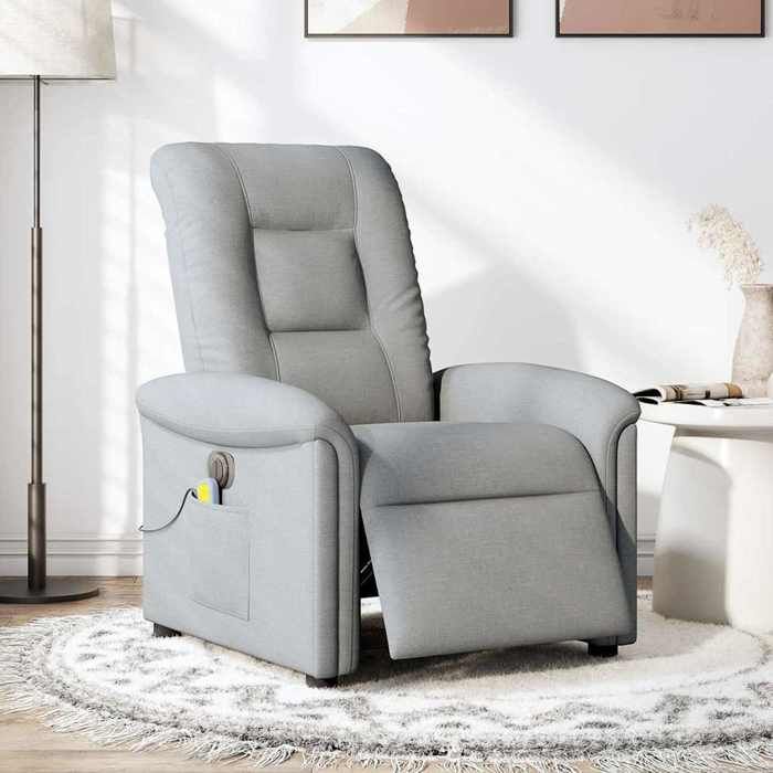 VidaXL Electric Reclining Massage Chair Light Grey Fabric, Electric Massage Chair, Recliner 3303244