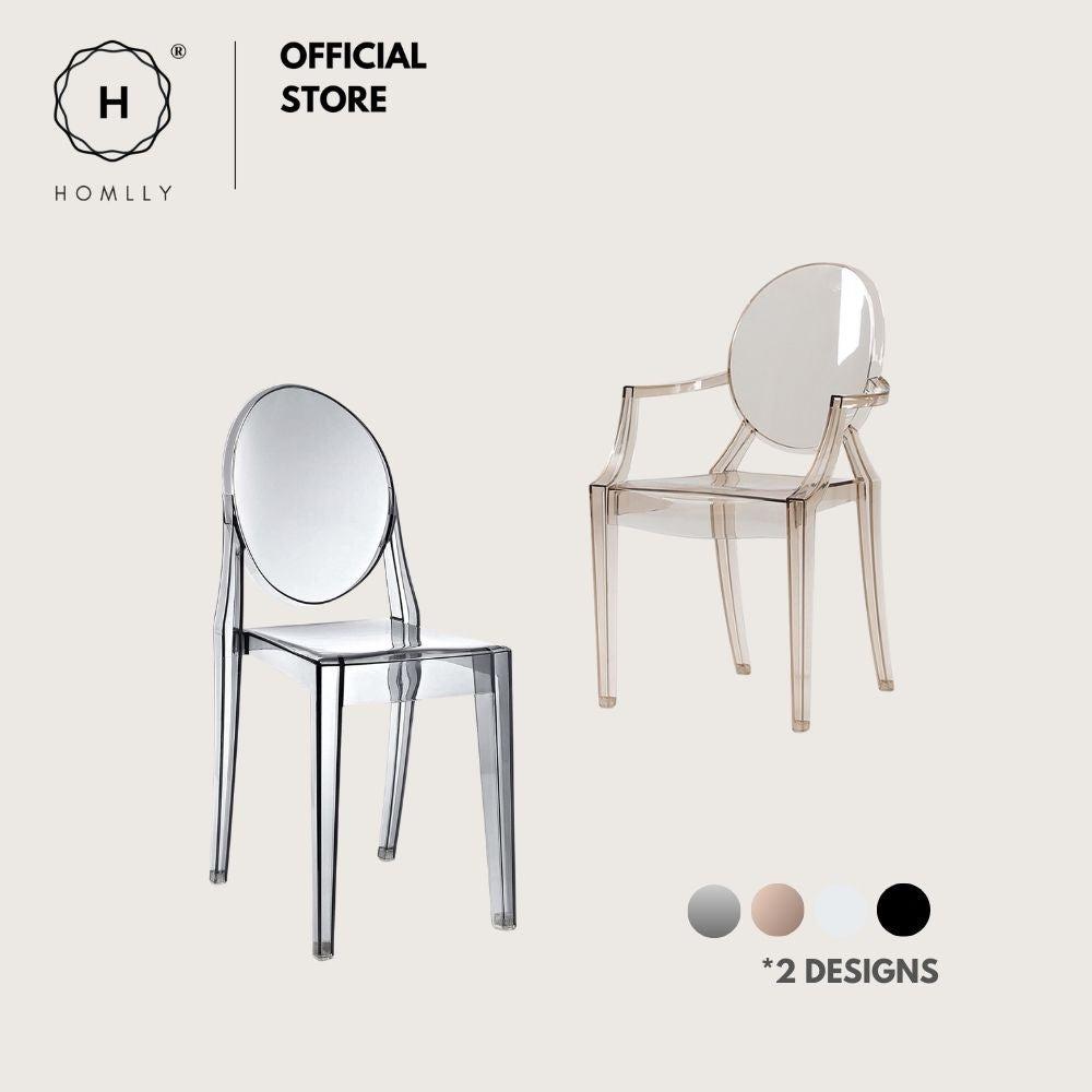 Homlly Chair Modern Acrylic Stacking Kitchen Dining Room Chair