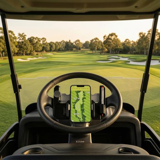 1/2 Stück Golf Cart Lenkrad Handyhalter mit Stiftschlitz und Ballmarker-Aufbewahrung Universal