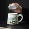 Cute Panda Chinese Kung Fu Tea Sets - Ceramic Tea Pot with Infuser Tea Cup Tea Can Gift Box,Cartoon Panda Tea Set for Business Festival Friend Gifts
