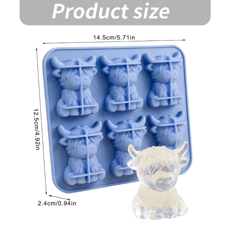 12 Cavities Scottish Cow Ice Cubes Tray With Nonstick Design Kitchen Gadgets For Easy Releases And Multiple Creative Use