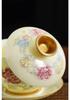 Premium Jade Porcelain Gaiwan Tea Set - Large Capacity, Three-Piece Hovering Brewer for Home Use and Souvenir Gifts