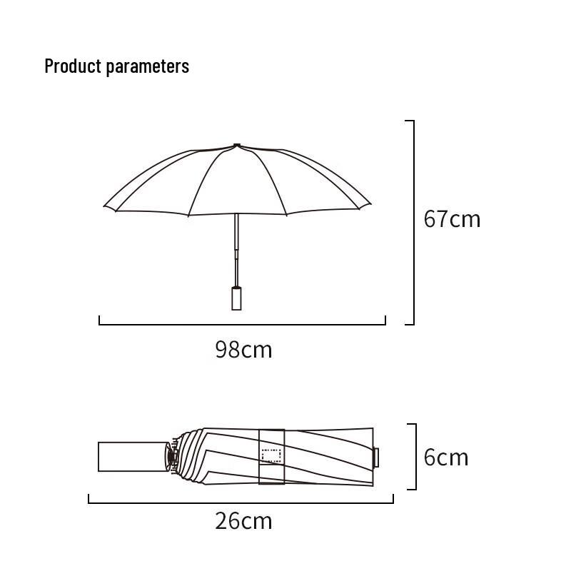 YUHANG Portable Manual 3-Fold UV Protection Umbrella