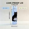 1PC Black Cat Carrying Shopping Bag 750ml Color Plastic Sports Water Bottle Leakproof Flip Straw Lid Suitable for Sports Office Home Use