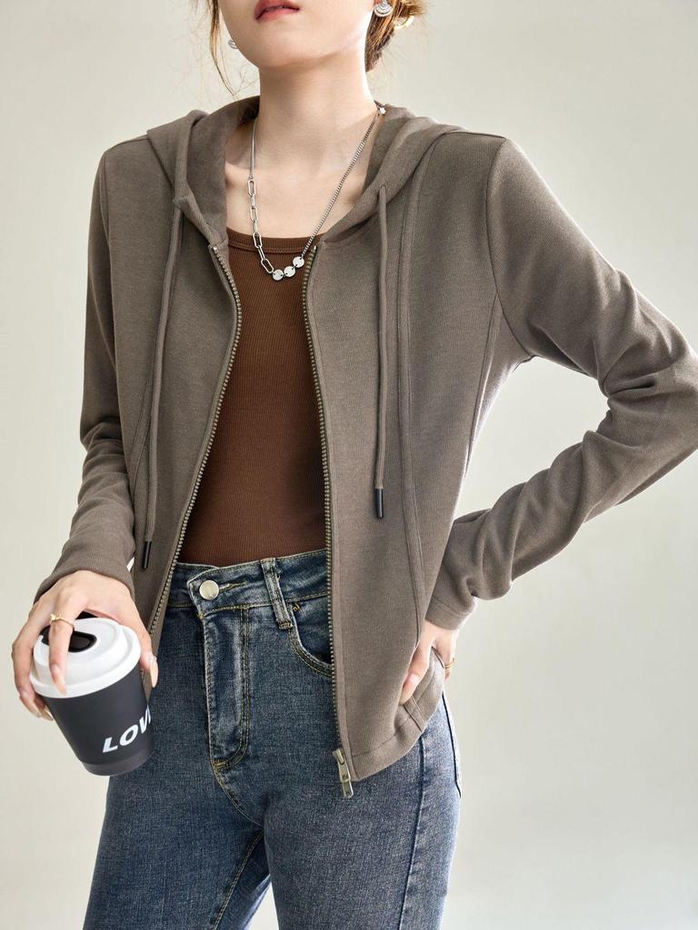 Women's Versatile Zip-Up Hoodie Cardigan - New 2026 Autumn Arrival, Slimming and Stylish Sweatshirt Top
