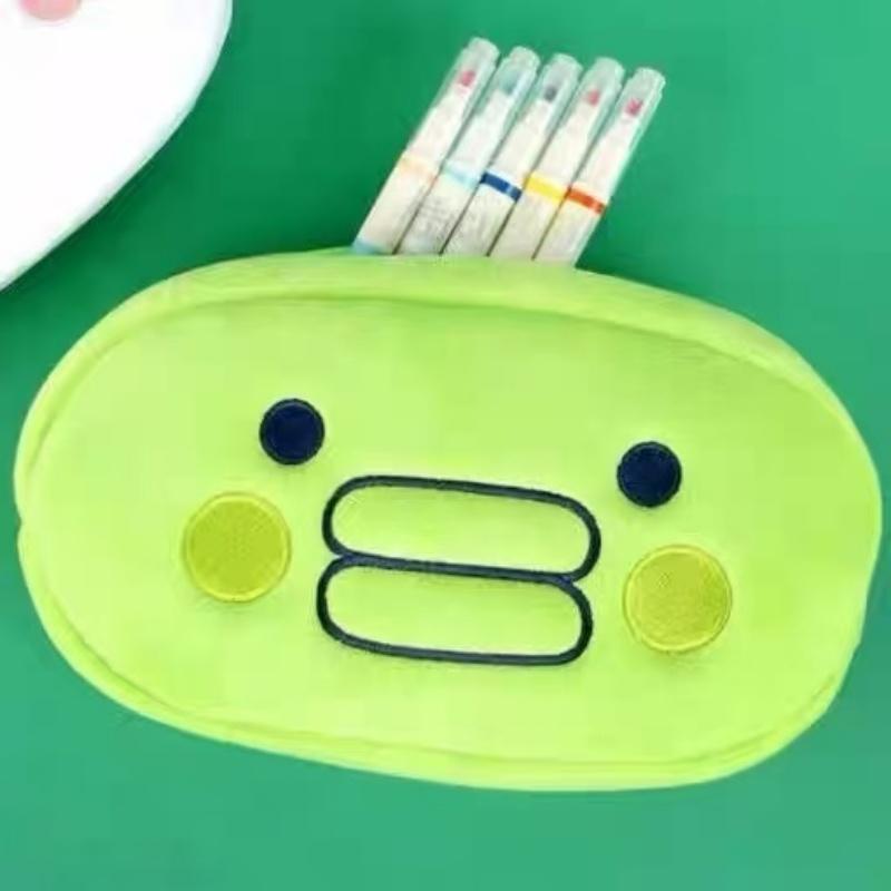 Plush Pencil Case Tamago Tchi Makeup Bag Large Capacity Portable Mame Tchi Plush Animal Stationery Storage Pouch Case Girl Gift
