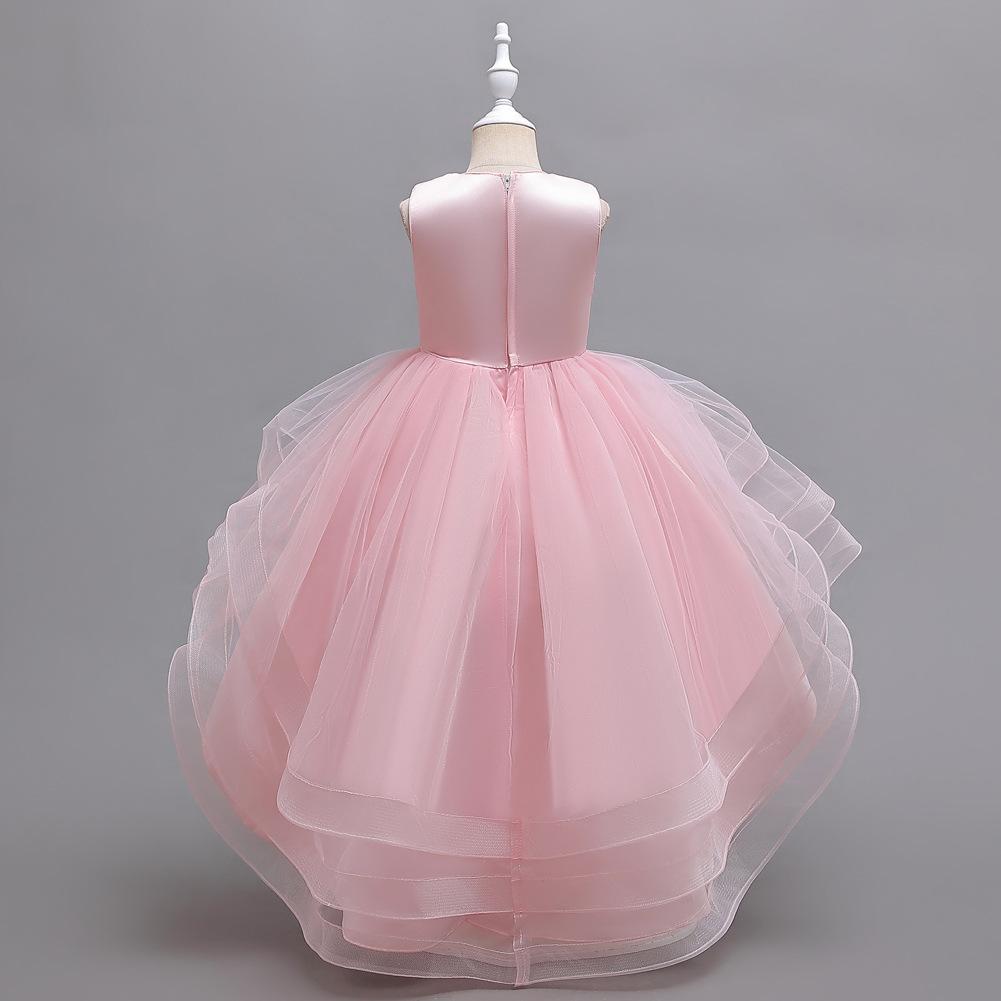 Abiti da cerimonia per bambine, abiti stile principessa con strascico, outfit da passerella per bambine, outfit da hostess, outfit per recital di pianoforte, gonne in tulle, abiti da sera
