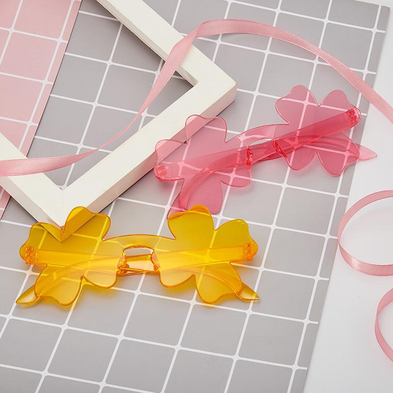 One-Piece Flower Sunglasses, Women'S One-Piece Glasses, Bow Sunglasses, Candy-Colored Glasses.